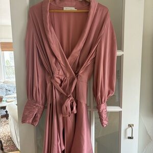 Zimmermann Silk Wrap Mini Dress